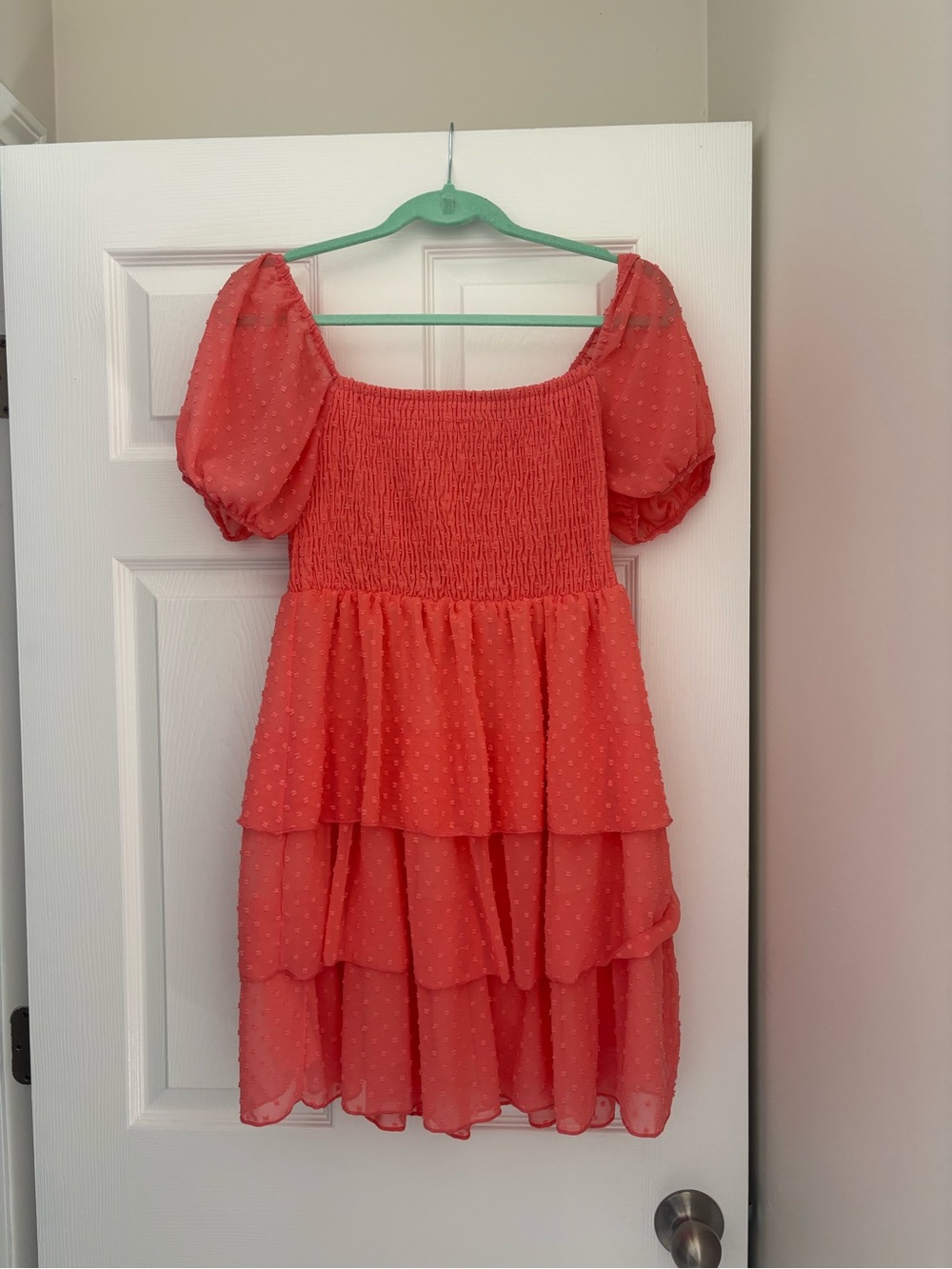 Bright coral dress